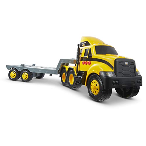 Cat Construction Heavy Mover Toy Semi Truck and Trailer with Lights & Sounds