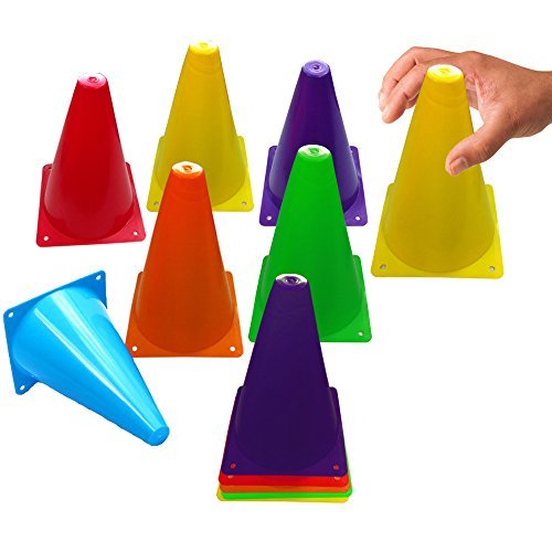 Toy Cubby Colorful Flexible Plastic Activity Play Traffic Cones Set - 24 Pcs