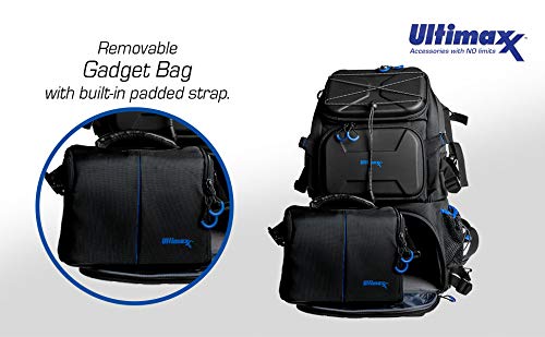 Ultimaxx Extra Large Camera DSLR/SLR Backpack for Nikon, Canon, Sony, Panasonic, Pentax, Olympus, and Fuji Cameras-an Outdoor Hiking/Travelling Backpack with 15.6 Laptop Compartment