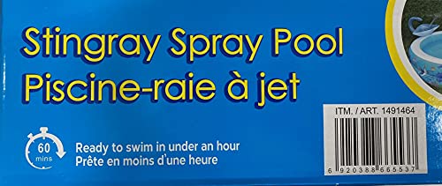 SunClub Stingray Kiddie Pool for Kids and Family with Water Fun Spray Jet Action