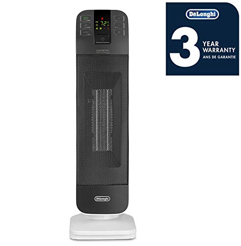 De'Longhi HFX65V15CA Tower Ceramic Heater, Gray