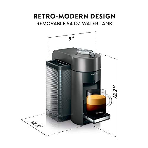 Nespresso Vertuo Evoluo Coffee and Espresso Machine by De'Longhi, Graphite Metal