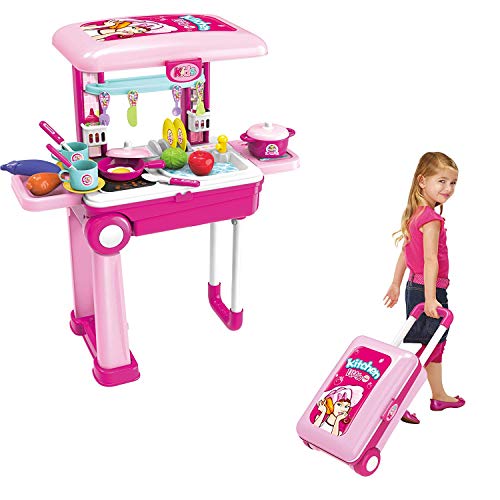 Toy Chef 2-in-1 Travel Suitcase Kitchen Set for Children