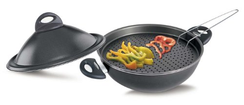 Pensofal 07Pen8633 Platino Bio-Ceramix Non-Stick Vapsi Steam Cooker Wok Set, 11-Inch