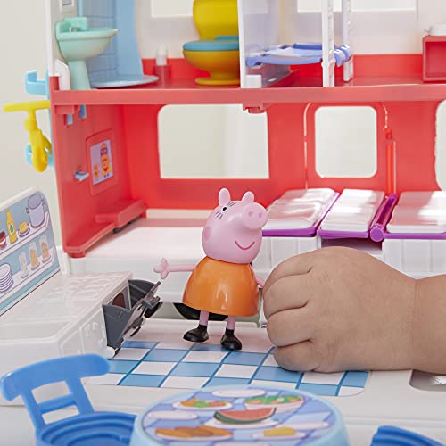 Peppa Pig Peppa’s Adventures Peppa’s Family Motorhome Preschool Toy, Vehicle to RV Playset, Plays Sounds and Music, Ages 3 and up, F2182