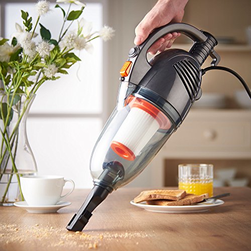 VonHaus Cordless 22.2V Lithium-ion 2 in 1 Stick Handheld Vacuum Cleaner Lightweight Includes Crevice Tool, Carpet Roller & Brush Accessories