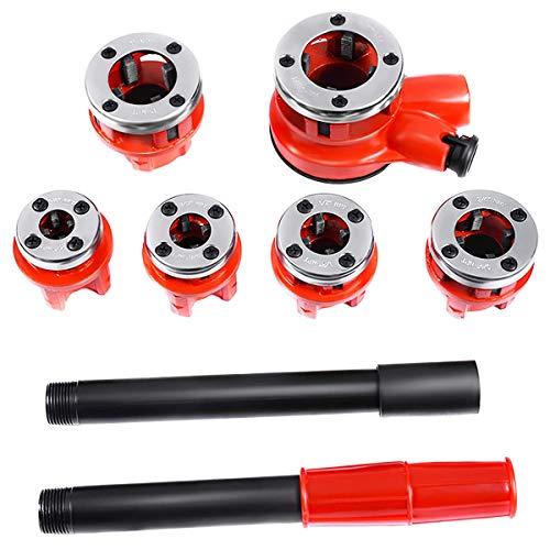 Goplus Ratchet Pipe Threader Kit Ratcheting Pipe Threading Tool Set w/ 6 Dies and Storage Case