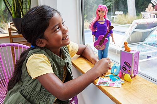 Barbie Daisy Doll and Travel Set with Kitten, Luggage, Guitar & Accessories