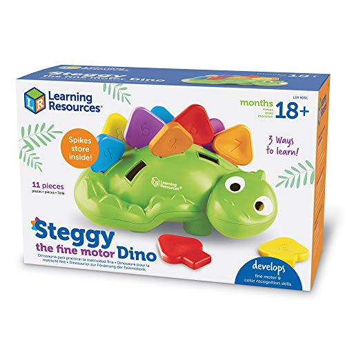Learning Resources Steggy the Fine Motor Dino, Montessori Toys, Color Recognition, Developmental Toys, Fine Motor Toy, Ages 2+