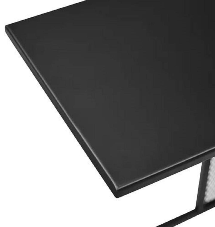 Sturdy End Table. Pullum C Sturdy End Table, Made Entirely of Metal for A Durable Design, Mesh Metal Sides As Stylish Accents (Black)