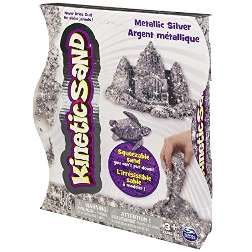 Kinetic Sand, Shimmering Metallic Silver 1lb Pack, for Ages 3 and Up