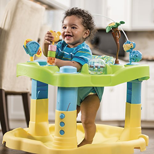Exersaucer Bounce and Learn Zoo Friends, Green/Yellow/Blue