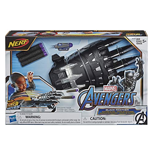 Nerf Power Moves Marvel Avengers Black Panther Power Slash Claw Nerf Dart-Launching Toy for Kids Roleplay, Toys for Kids Ages 5 and Up