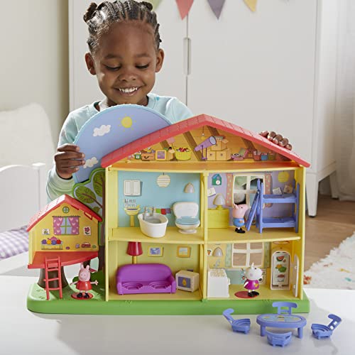 Peppa Pig Peppa’s Adventures Peppa's Playtime to Bedtime House Toy, with Speech, Light, and Sounds, 3 Figures, 13 Accessories, Ages 3 and Up