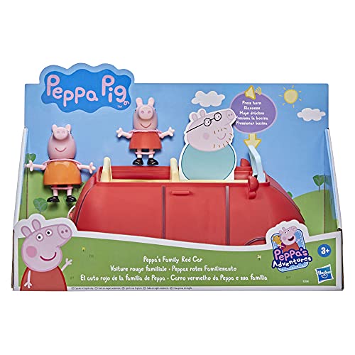 Peppa Pig Peppa’s Adventures Peppa’s Family Red Car Preschool Toy, Speech and Sound Effects, Includes 2 Figures, for Ages 3 and Up