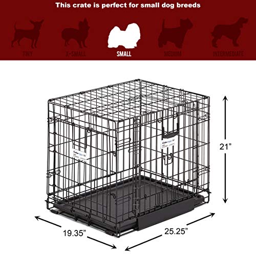 Ovation Folding Dog Crate | Dog Crate Features Space-Saving Overhead “Garage” Style Door & Comes Fully Equipped w/ Replacement Tray, Divider Panel & Floor Protecting Roller Feet