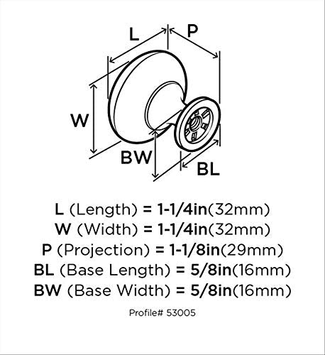Amerock BP5300526 Allison Value 1-1/4 in (32 mm) Diameter Polished Chrome Cabinet Knob