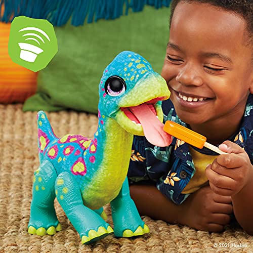 Hasbro FurReal Snackin’ Sam The Bronto Interactive Animatronic Plush Toy, 40+ Sounds and Reactions, Ages 4 and up, F1739