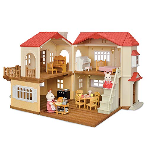 Calico Critters Red Roof Country Home Gift Set, Dollhouse Playset, Furniture and Accessories Included