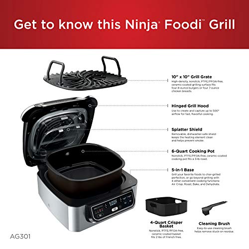 Ninja Foodi Indoor Grill with Integrated Smart Probe and Cyclonic Technology