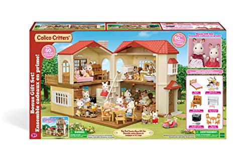 Calico Critters Red Roof Country Home Gift Set, Dollhouse Playset, Furniture and Accessories Included