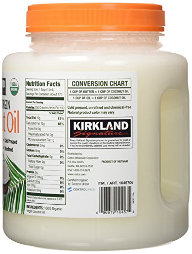 Kirkland Signature Organic Coconut Oil, 84 oz (2.62 QT), 2.48 L