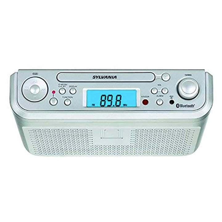 Sylvania SKCR2713 Under Counter CD Player with Radio and Bluetooth, Silver