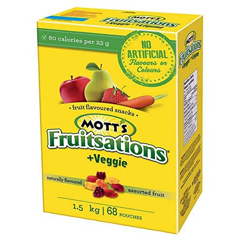 MOTTS Fruit Flavoured Snacks Fruitsations Plus Veggie Assorted Fruit, 68 Pouches