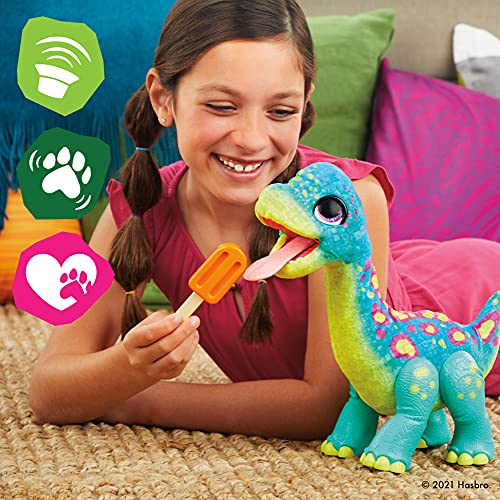 Hasbro FurReal Snackin’ Sam The Bronto Interactive Animatronic Plush Toy, 40+ Sounds and Reactions, Ages 4 and up, F1739