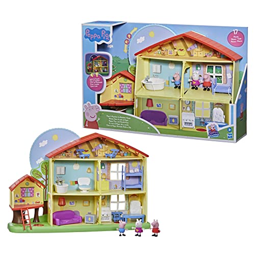 Peppa Pig Peppa’s Adventures Peppa's Playtime to Bedtime House Toy, with Speech, Light, and Sounds, 3 Figures, 13 Accessories, Ages 3 and Up