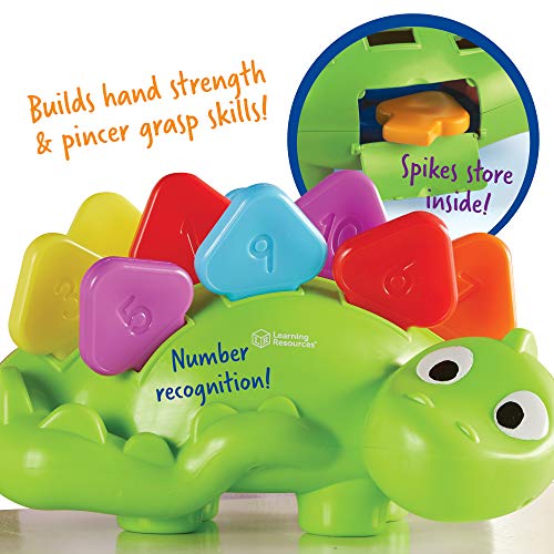 Learning Resources Steggy the Fine Motor Dino, Montessori Toys, Color Recognition, Developmental Toys, Fine Motor Toy, Ages 2+