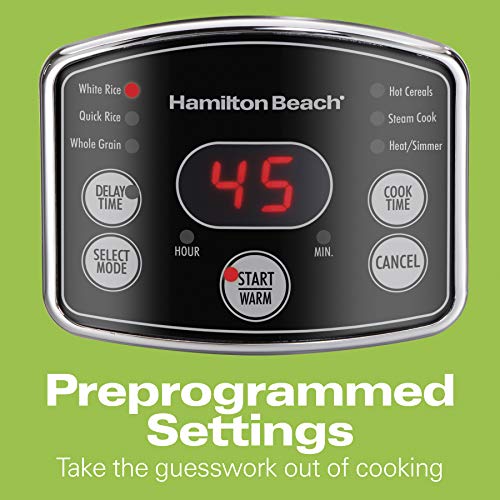 Hamilton Beach Rice & Hot Cereal Cooker, 7-Cups uncooked Resulting in 14-Cups (Cooked), with Steam & Rinse Basket (37548)