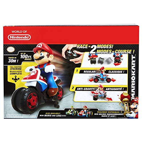 World of Nintendo Mario Kart 8 RC Motorcycle with Transforming & Light up Wheels Remote Control Vehicle