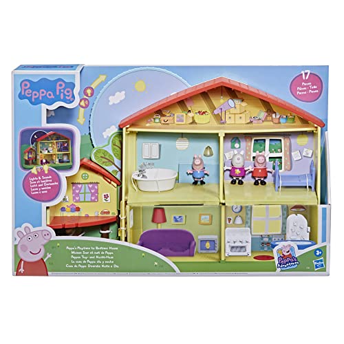 Peppa Pig Peppa’s Adventures Peppa's Playtime to Bedtime House Toy, with Speech, Light, and Sounds, 3 Figures, 13 Accessories, Ages 3 and Up