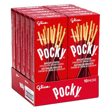 Pocky Biscuit Stick, Chocolate Cream Covered, 40 g per pack (Pack of 10)