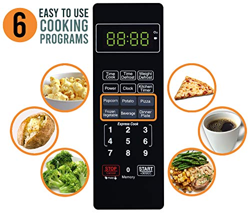 Farberware Classic FMO09AHTBKE 0.9 Cu. Ft. 900-Watt Microwave Oven with LED Lighting, Black Matte