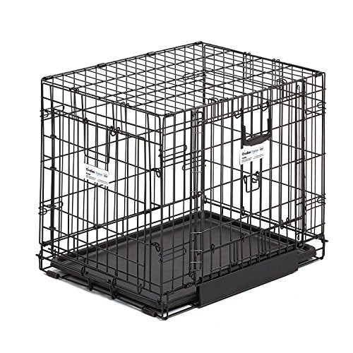 Ovation Folding Dog Crate | Dog Crate Features Space-Saving Overhead “Garage” Style Door & Comes Fully Equipped w/ Replacement Tray, Divider Panel & Floor Protecting Roller Feet