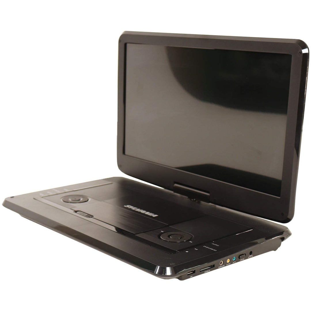 Sylvania 15.6" Swivel Screen Portable DVD Player with USB & SD Card Slot & Rechargeable Battery - SDVD1566, Black