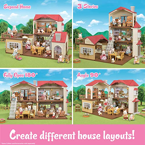 Calico Critters Red Roof Country Home Gift Set, Dollhouse Playset, Furniture and Accessories Included