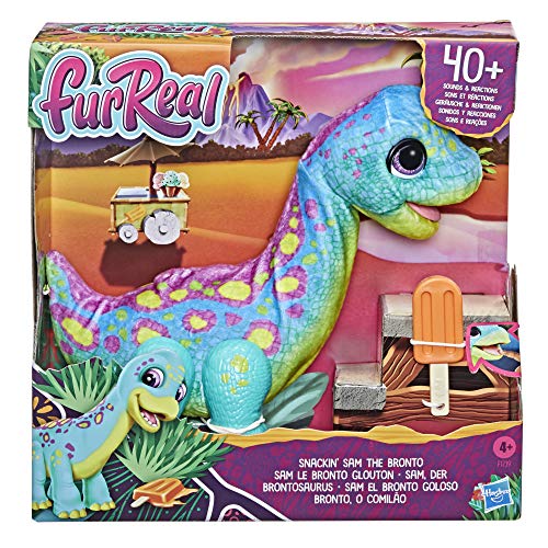 Hasbro FurReal Snackin’ Sam The Bronto Interactive Animatronic Plush Toy, 40+ Sounds and Reactions, Ages 4 and up, F1739