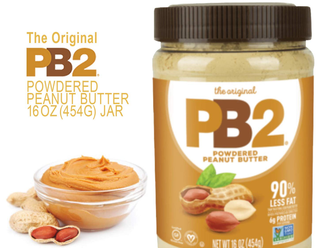 Bell Plantation PB2 Powdered Peanut Butter, 1 lb Jar (2-Pack)