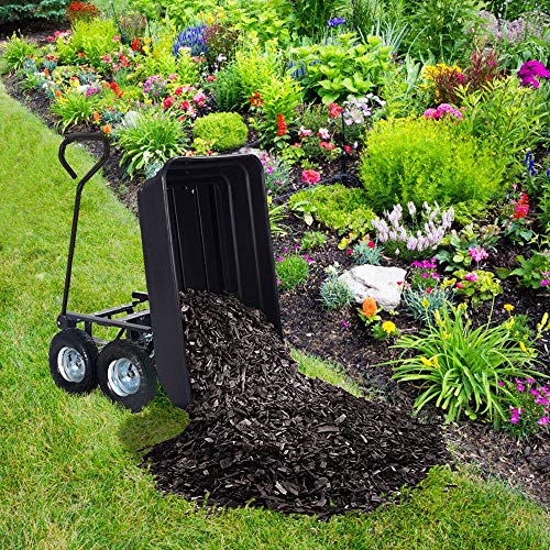 660LBS Garden Dump Cart Dumper Wagon Carrier Wheel Barrow Air Tires Heavy Duty