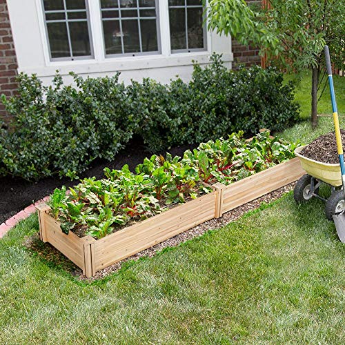 YAHEETECH Raised Garden Bed Kit - Wooden Elevated Planter Garden Box for Vegetable/Flower/Herb Outdoor Solid Wood 96.7 x 24.6 x 10.6inches