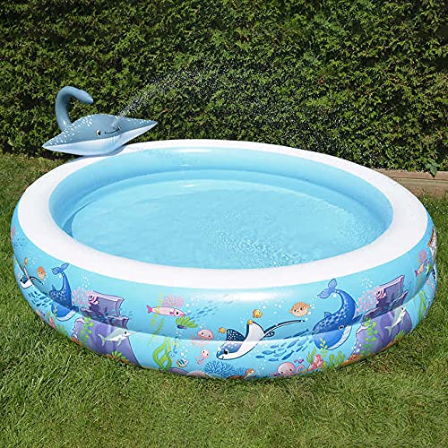 SunClub Stingray Kiddie Pool for Kids and Family with Water Fun Spray Jet Action