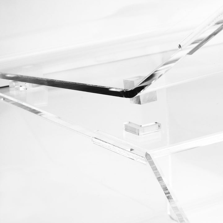 Ikee Design Acrylic Stackable Bakery Display Case Storage Holder Stand for Bagels w/A Hinged Slanted Door & A Divider