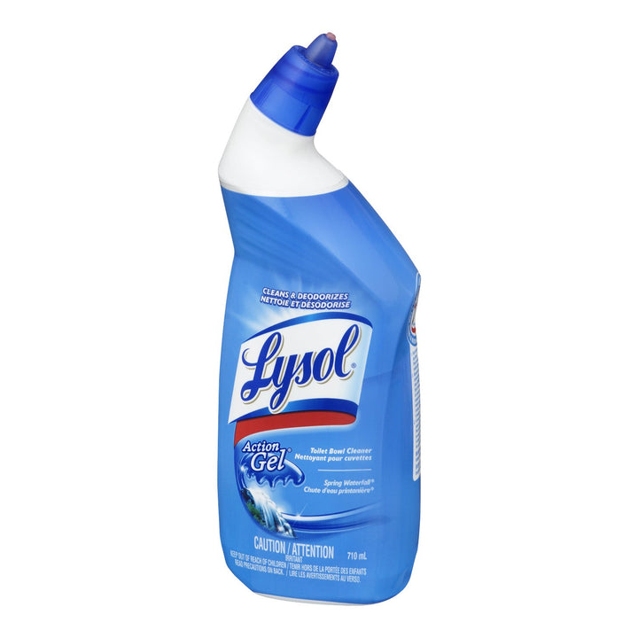 Lysol Toilet Bowl Cleaner, Action Gel, Spring Waterfall, 710ml, 8x Clinging Gel