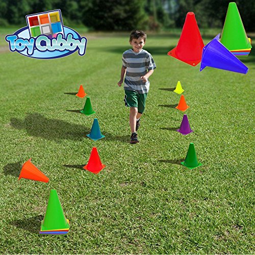 Toy Cubby Colorful Flexible Plastic Activity Play Traffic Cones Set - 24 Pcs