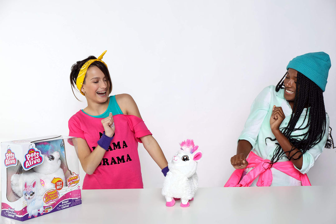 PETS ALIVE Boppi The Booty Shakin Llama Battery-Powered Dancing Robotic Toy by Zuru, White