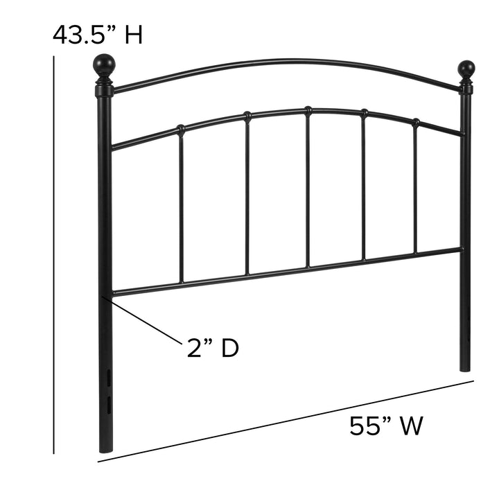 F&F Furniture Group 55" Black Metal Open Vertical Slat Full Size Headboard