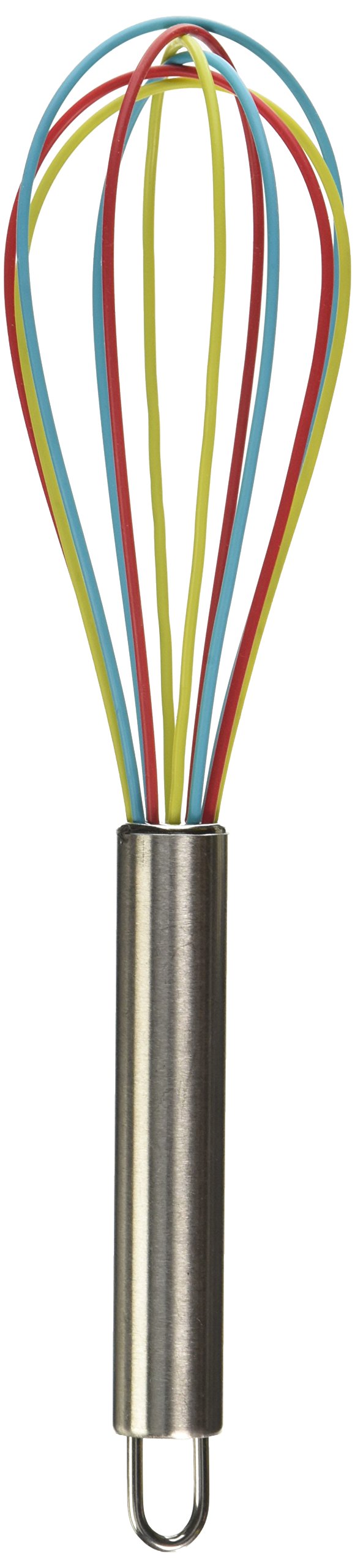 ExcelSteel Red Silicone Whisk, 10-Inch